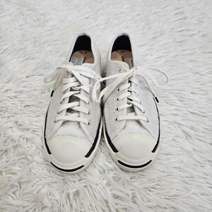 NWOB Converse x Jack Purcell OX M6/W7.5 White Cow Fur Lace‎ Up Preppy Sneakers